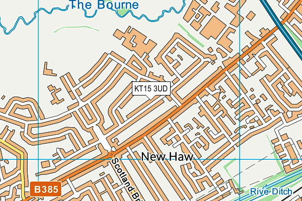 KT15 3UD map - OS VectorMap District (Ordnance Survey)