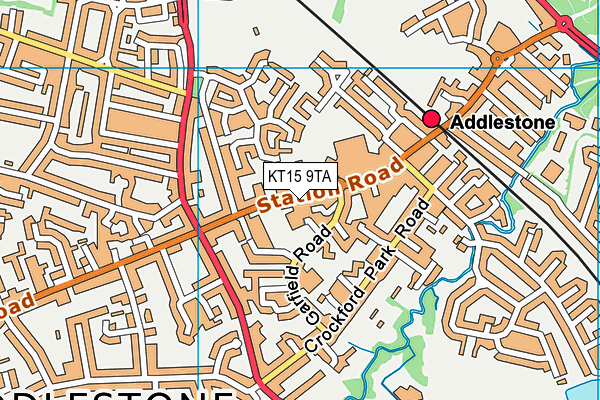 KT15 9TA map - OS VectorMap District (Ordnance Survey)
