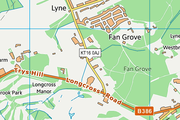 Lyne and Longcross CofE Aided Primary School map (KT16 0AJ) - OS VectorMap District (Ordnance Survey)