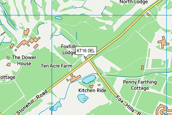 Foxhills map (KT16 0EL) - OS VectorMap District (Ordnance Survey)
