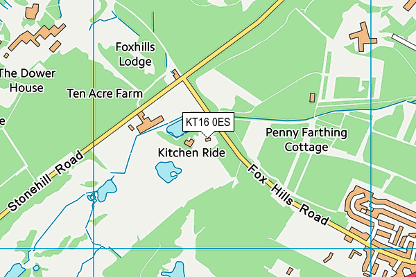 KT16 0ES map - OS VectorMap District (Ordnance Survey)