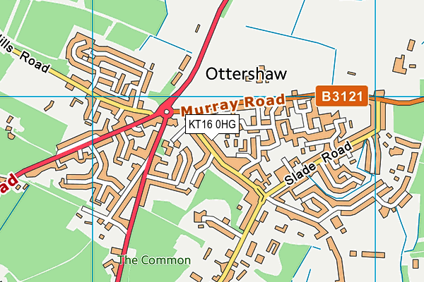 Map of OTTERSHAW CHERTSEY LTD at district scale