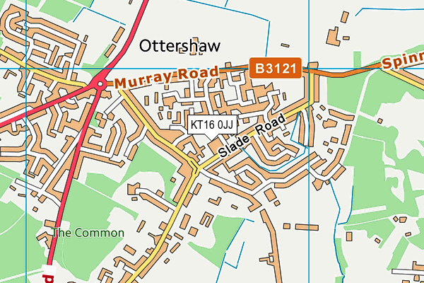 KT16 0JJ map - OS VectorMap District (Ordnance Survey)