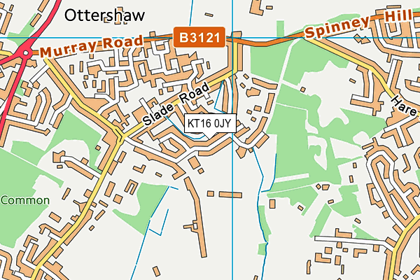 KT16 0JY map - OS VectorMap District (Ordnance Survey)