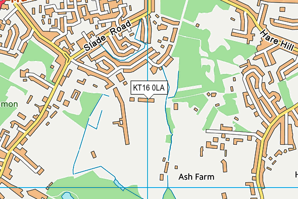 KT16 0LA map - OS VectorMap District (Ordnance Survey)