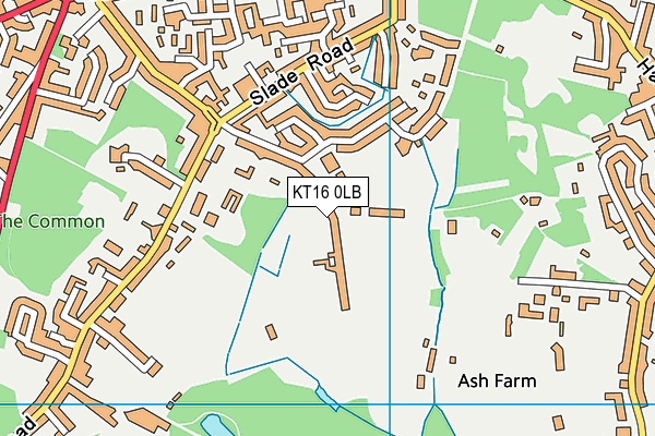 KT16 0LB map - OS VectorMap District (Ordnance Survey)