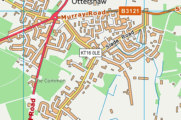 KT16 0LE map - OS VectorMap District (Ordnance Survey)