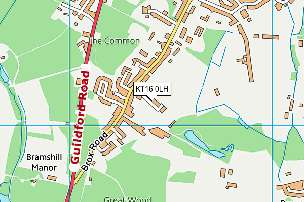 KT16 0LH map - OS VectorMap District (Ordnance Survey)