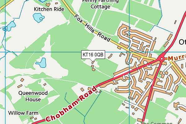 KT16 0QB map - OS VectorMap District (Ordnance Survey)