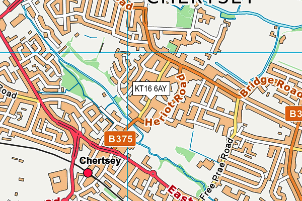 KT16 6AY map - OS VectorMap District (Ordnance Survey)