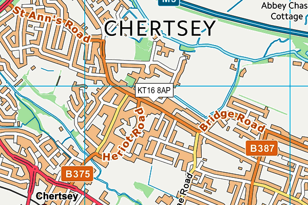Curves For Women (Chertsey) (Closed) map (KT16 8AP) - OS VectorMap District (Ordnance Survey)
