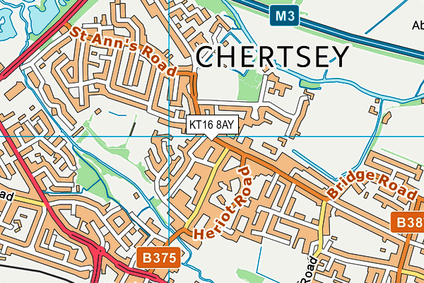 KT16 8AY map - OS VectorMap District (Ordnance Survey)