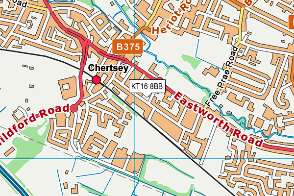 KT16 8BB map - OS VectorMap District (Ordnance Survey)