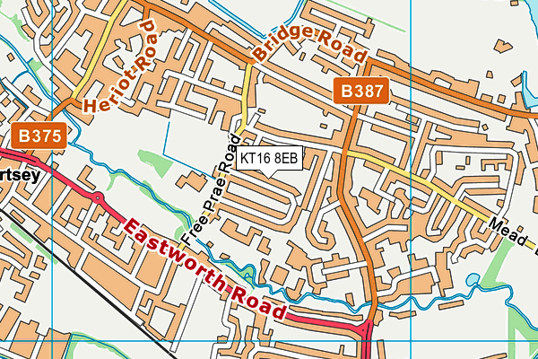 KT16 8EB map - OS VectorMap District (Ordnance Survey)