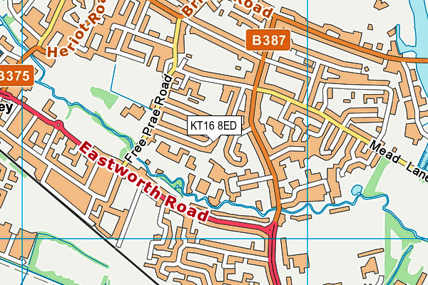 KT16 8ED map - OS VectorMap District (Ordnance Survey)