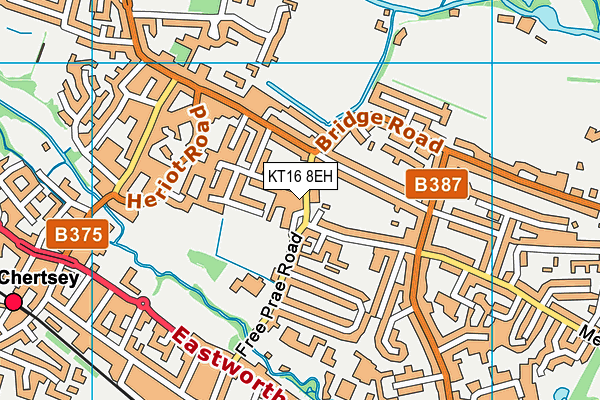 KT16 8EH map - OS VectorMap District (Ordnance Survey)
