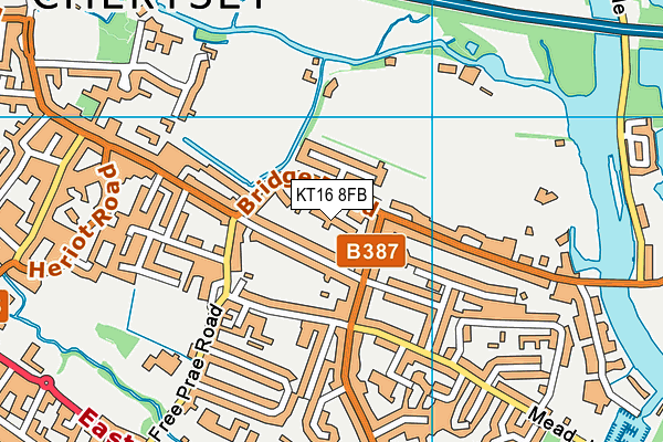 KT16 8FB map - OS VectorMap District (Ordnance Survey)