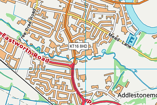 KT16 8HD map - OS VectorMap District (Ordnance Survey)