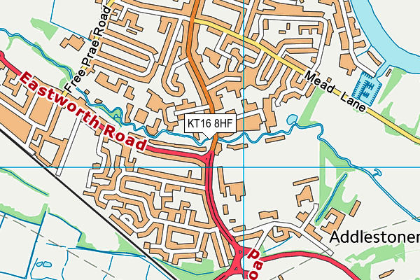 KT16 8HF map - OS VectorMap District (Ordnance Survey)