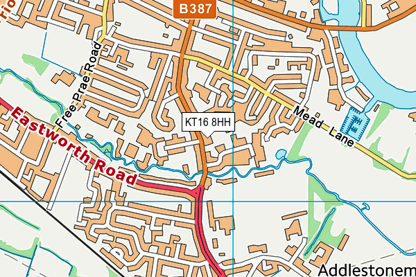 KT16 8HH map - OS VectorMap District (Ordnance Survey)