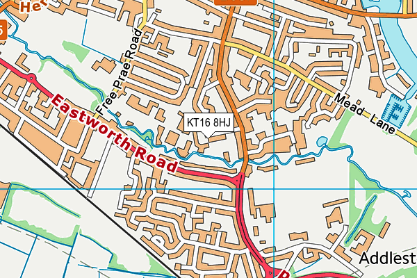 KT16 8HJ map - OS VectorMap District (Ordnance Survey)