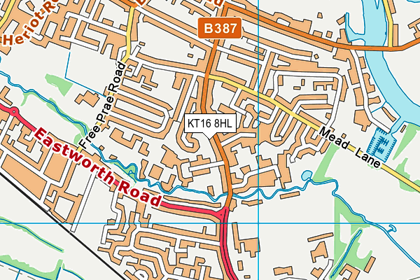 KT16 8HL map - OS VectorMap District (Ordnance Survey)