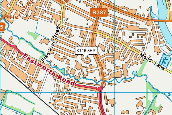KT16 8HP map - OS VectorMap District (Ordnance Survey)