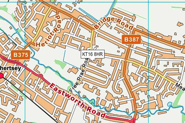 KT16 8HR map - OS VectorMap District (Ordnance Survey)