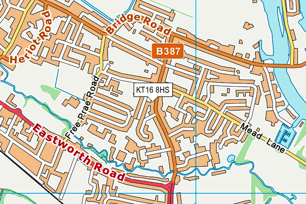 KT16 8HS map - OS VectorMap District (Ordnance Survey)