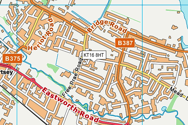 Stepgates Community School map (KT16 8HT) - OS VectorMap District (Ordnance Survey)