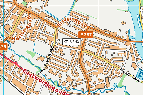 KT16 8HX map - OS VectorMap District (Ordnance Survey)