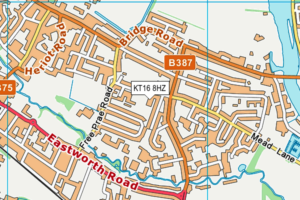 KT16 8HZ map - OS VectorMap District (Ordnance Survey)