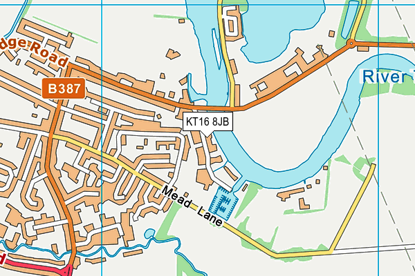 KT16 8JB map - OS VectorMap District (Ordnance Survey)