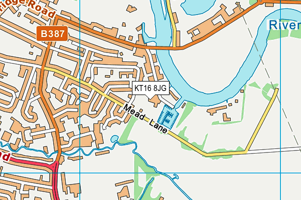 KT16 8JG map - OS VectorMap District (Ordnance Survey)
