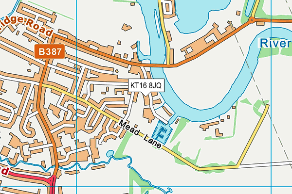 KT16 8JQ map - OS VectorMap District (Ordnance Survey)