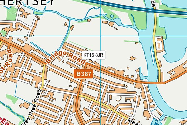 KT16 8JR map - OS VectorMap District (Ordnance Survey)