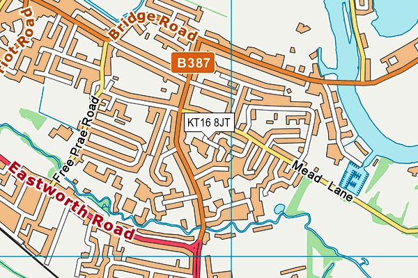 KT16 8JT map - OS VectorMap District (Ordnance Survey)