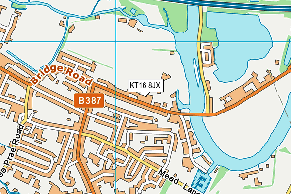 KT16 8JX map - OS VectorMap District (Ordnance Survey)