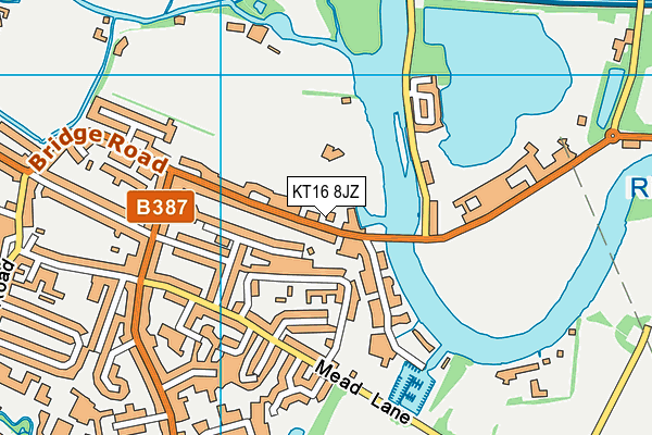 KT16 8JZ map - OS VectorMap District (Ordnance Survey)