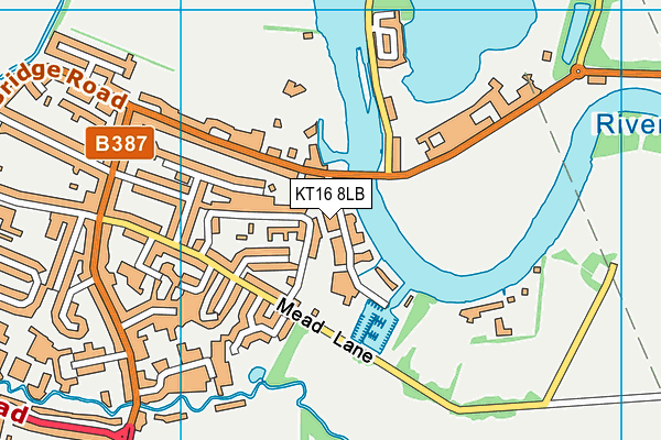 KT16 8LB map - OS VectorMap District (Ordnance Survey)