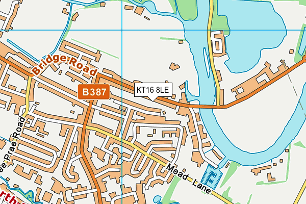 KT16 8LE map - OS VectorMap District (Ordnance Survey)