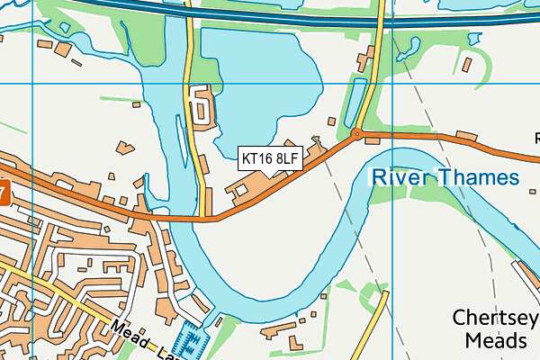KT16 8LF map - OS VectorMap District (Ordnance Survey)