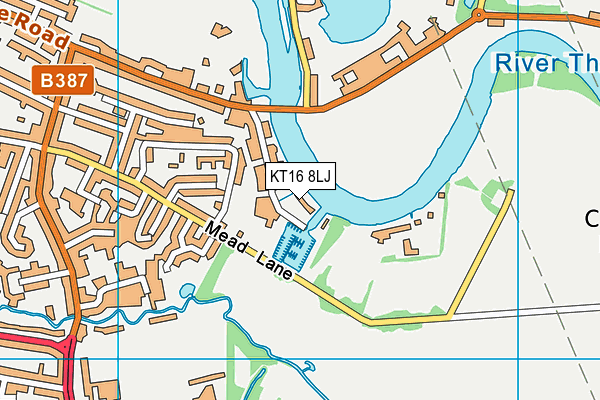 KT16 8LJ map - OS VectorMap District (Ordnance Survey)