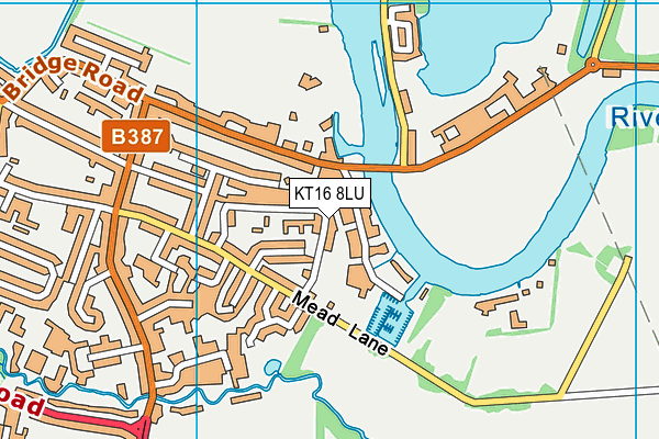 KT16 8LU map - OS VectorMap District (Ordnance Survey)
