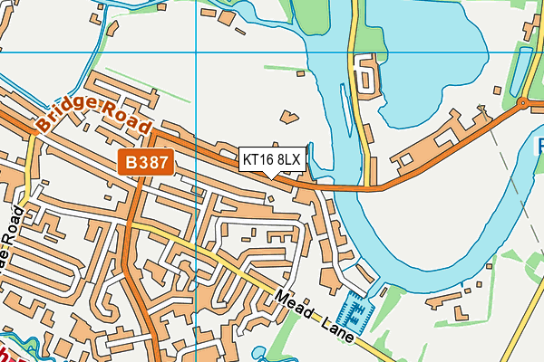 KT16 8LX map - OS VectorMap District (Ordnance Survey)