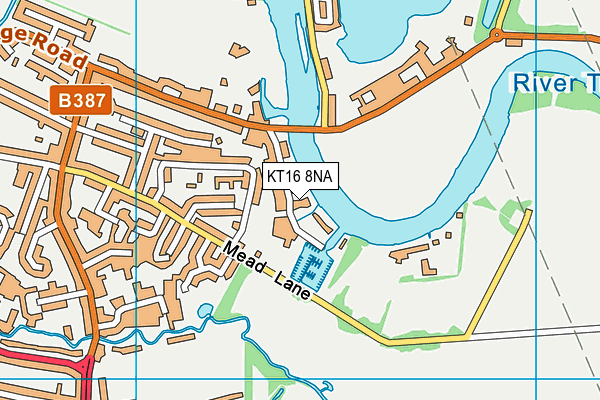 KT16 8NA map - OS VectorMap District (Ordnance Survey)