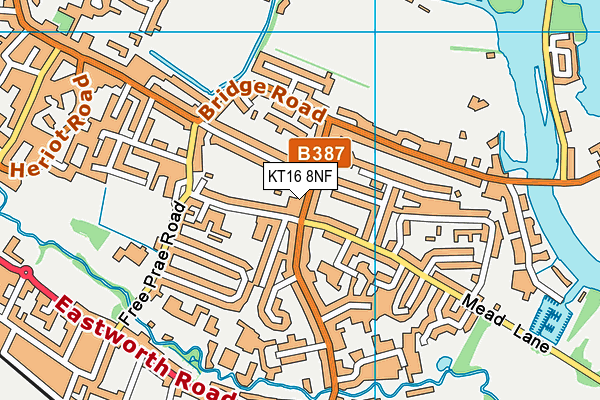 KT16 8NF map - OS VectorMap District (Ordnance Survey)