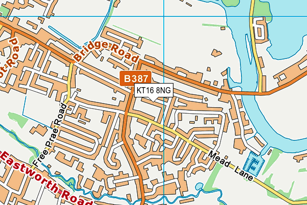 KT16 8NG map - OS VectorMap District (Ordnance Survey)