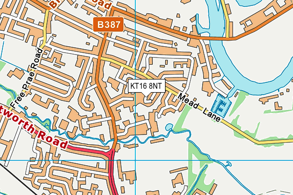 KT16 8NT map - OS VectorMap District (Ordnance Survey)