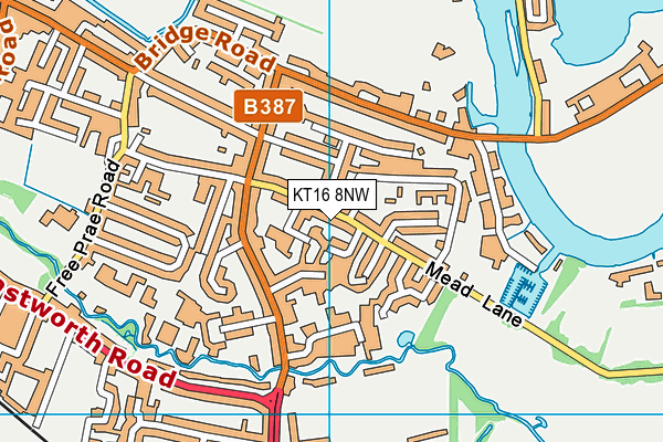 KT16 8NW map - OS VectorMap District (Ordnance Survey)